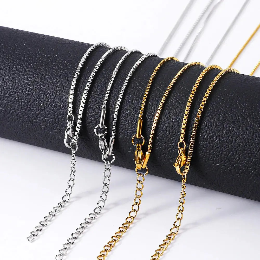 Stainless Steel Box Chain Necklace theelegancejewellery