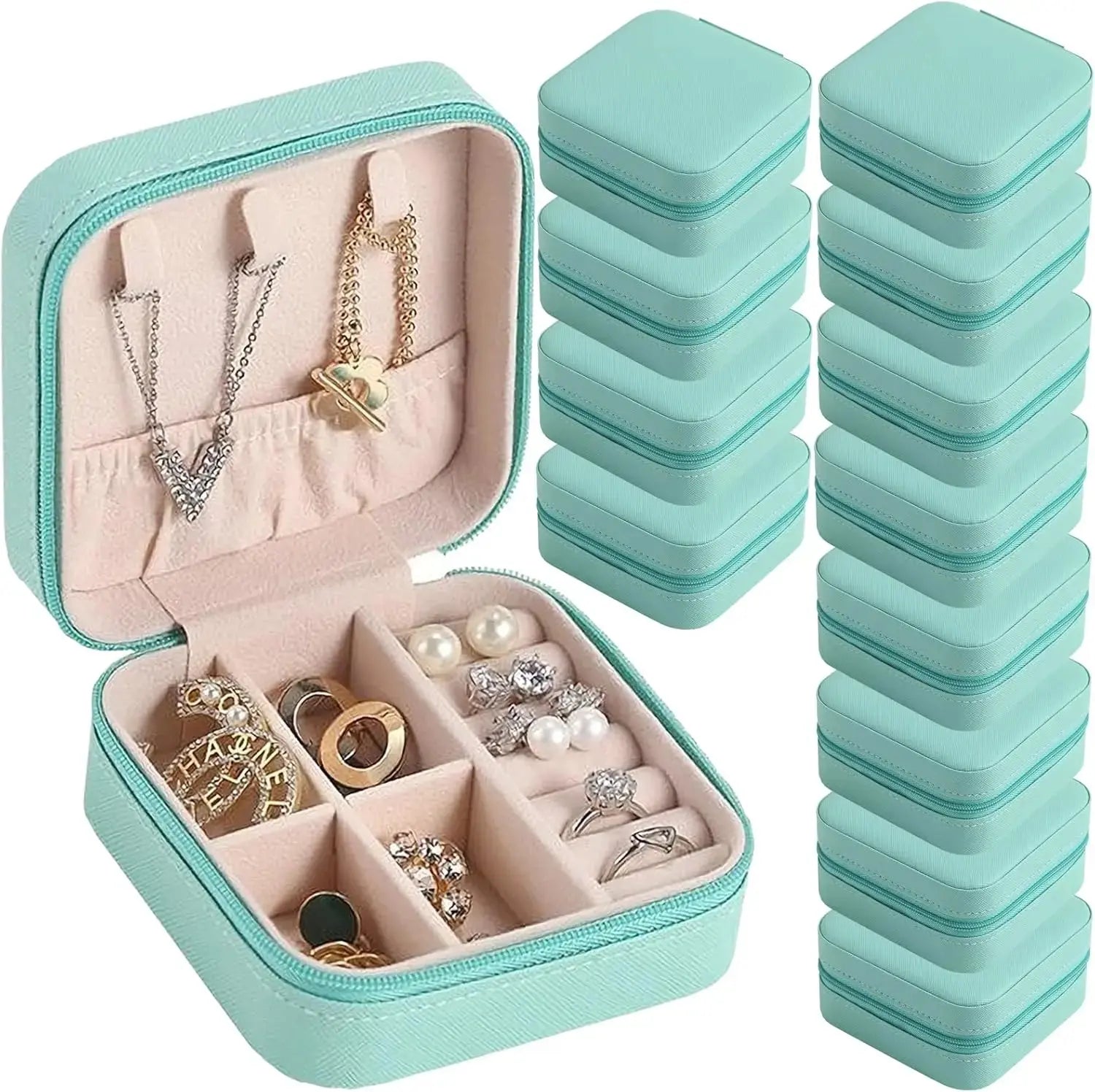6-50pcs Travel Jewelry Case Bridesmaid Gifts Portable Jewellry Organizer Box for Wedding Guests Birthday Party Favor Storage Box EleganceJewellery