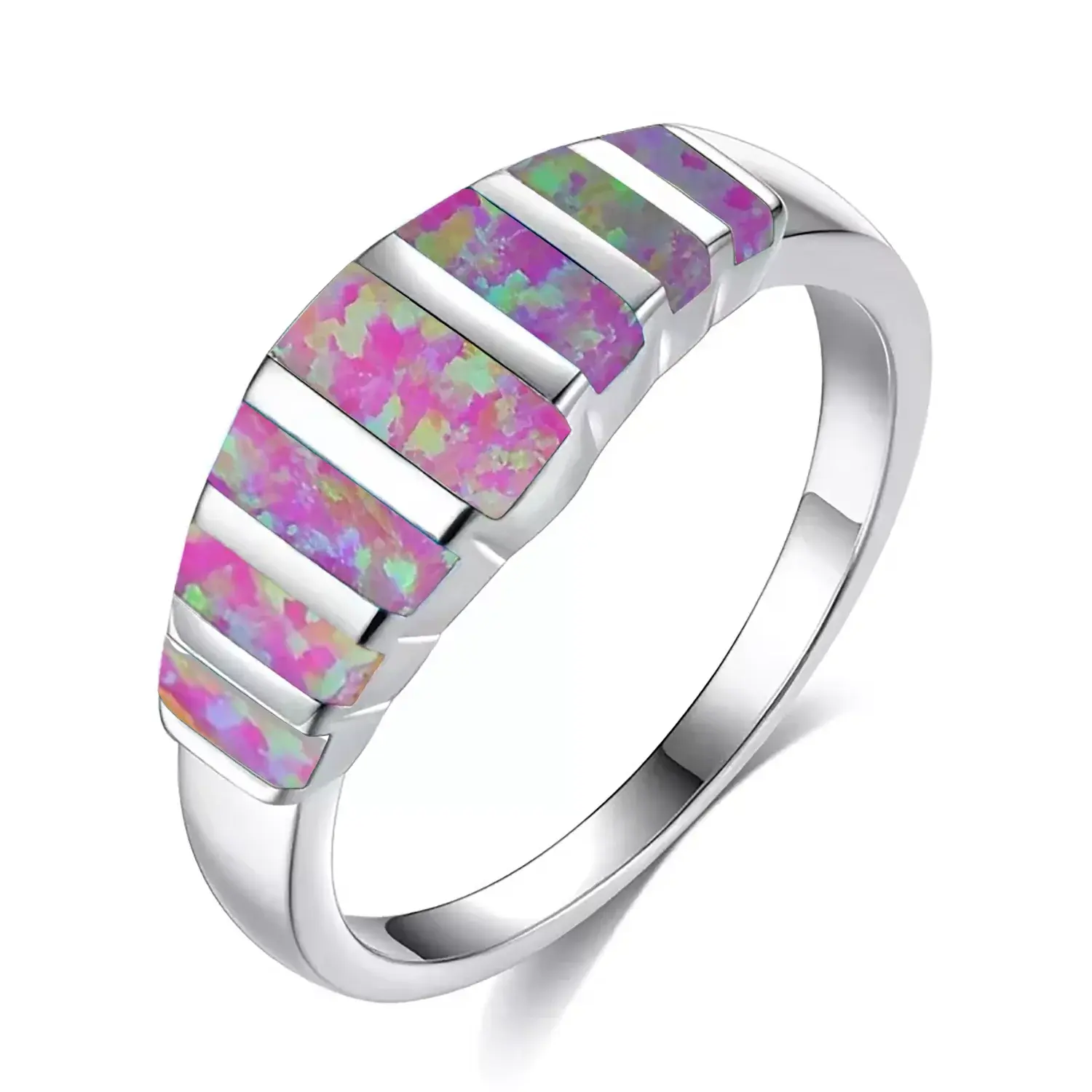 Colorful Fire Opal Fashion Jewelry Opal Cock Rings for Women Fashion Jewelry Luxury Evening Party Jewelry Christmas Gift for Her theelegancejewellery