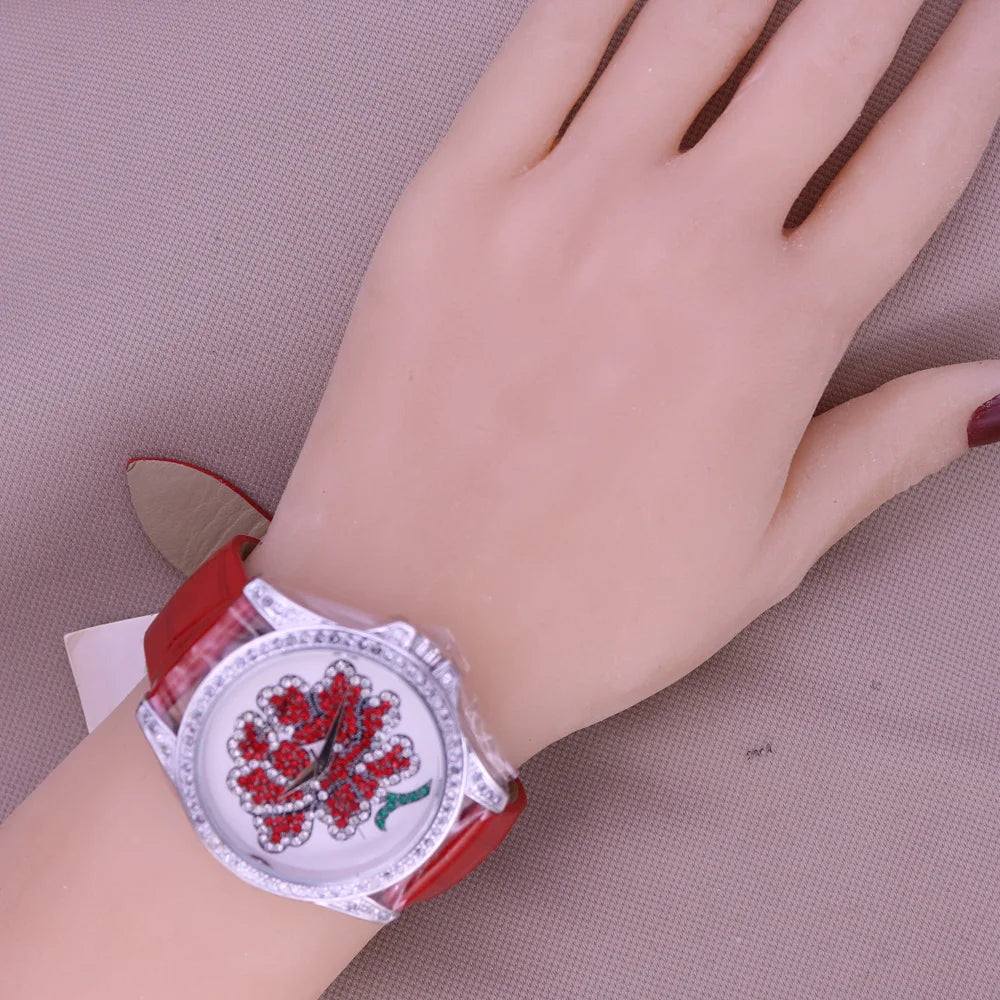 Sale Melissa Luxury Lady Women's Watch Rhinestone Crystal Fashion Hours Bracelet Real Leather Girl Birthday Gift