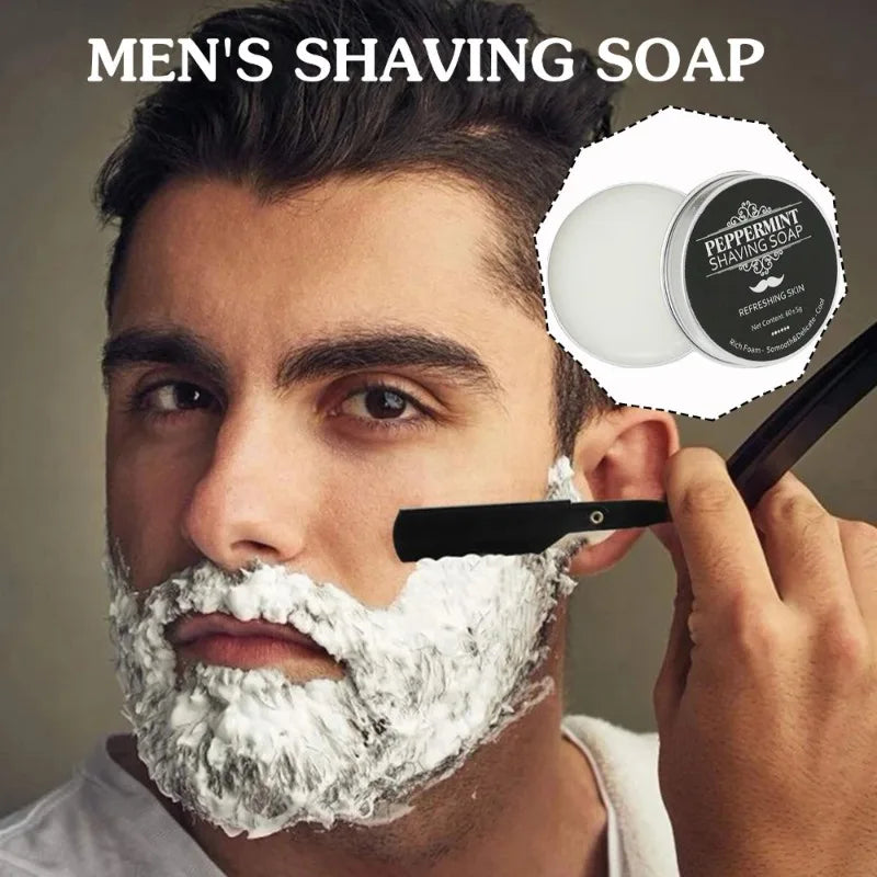 60g Mint Shaving Cream for A Comfortable Shave Nourishes and Protects Skin Shaving Soap Keep Face Freshness And Cleanliness
