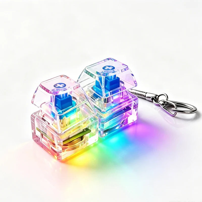4-Key Polka Dot Keychain Pendant Fidget Stress Releasing Decompression Keychain Press Keyboard Button Keycap Bags Charm Pendant