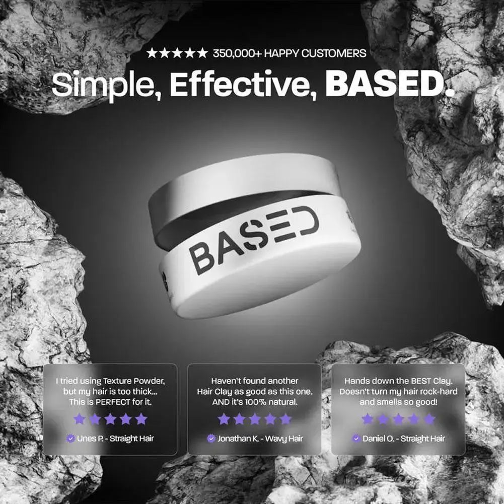 BASED Hair Wax for Men Long-Lasting Strong Hold Matte Finish Hair Styling Wax Non-Greasy Fluffy Texture Volume Hair Pomade