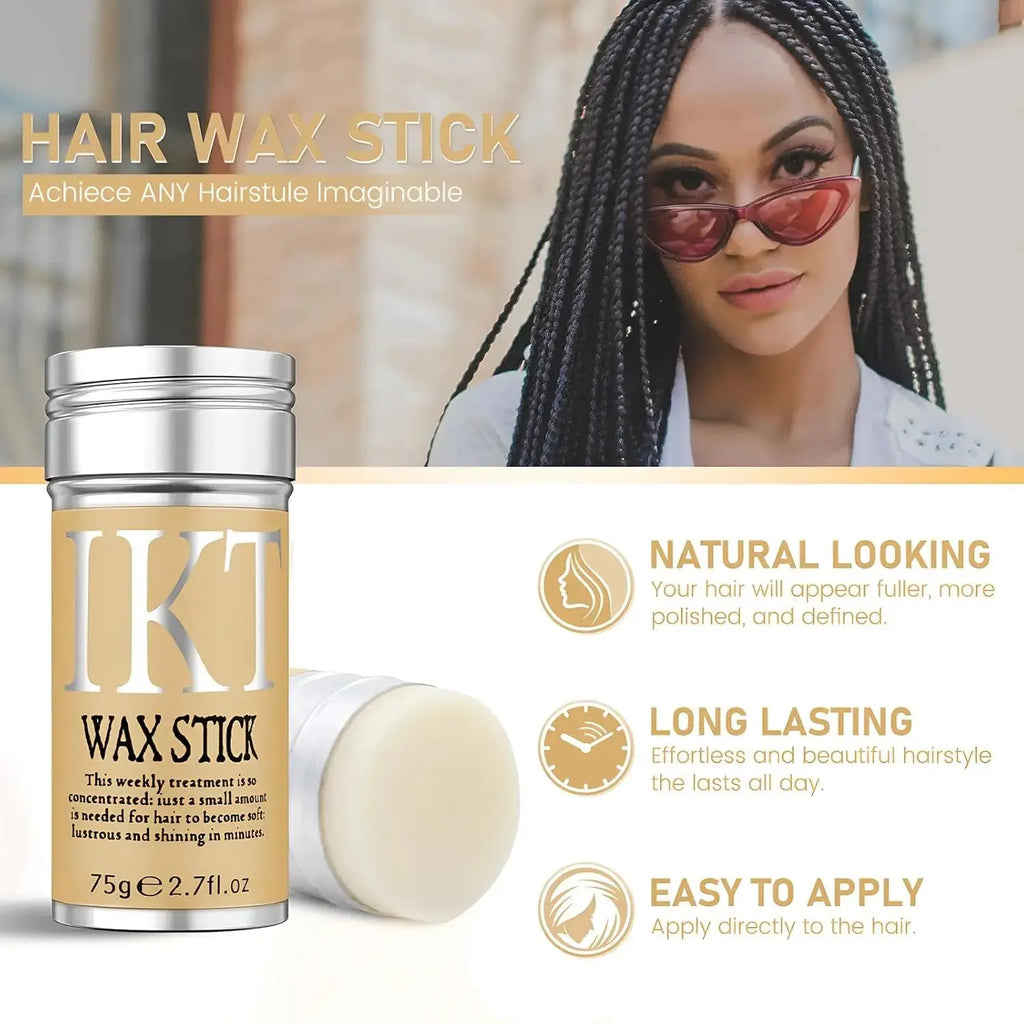 Hair Wax Stick for Wigs, Edge Control Slick Stick Hair Pomade Stick Non-greasy Styling Wax, for Edge Frizz Hair