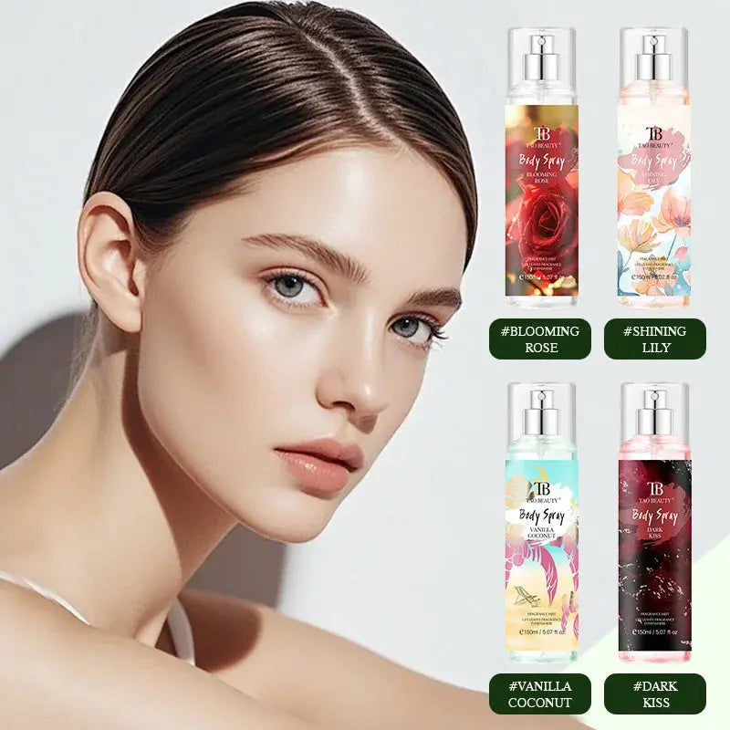 The fragrance spray has a long-lasting, faint floral scent with a fruity note. It is a fragrance body spray without alcohol. theelegancejewellery
