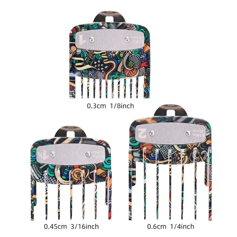 Graffiti Hair Clipper Set Limit Combs Hair Clipper Limit Comb Guide Limit Comb Trimmer Guards Attachment Haircut Accessory Tool theelegancejewellery