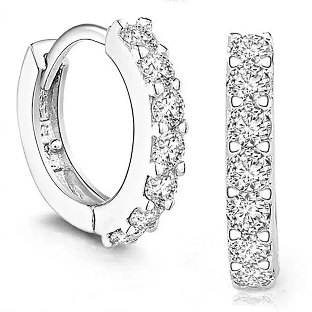 Fast Ship Newest Luxury Romantic Women Jewelry  Plated Rhinestone Crystal Hoop Earrings For Women Wholesale theelegancejewellery