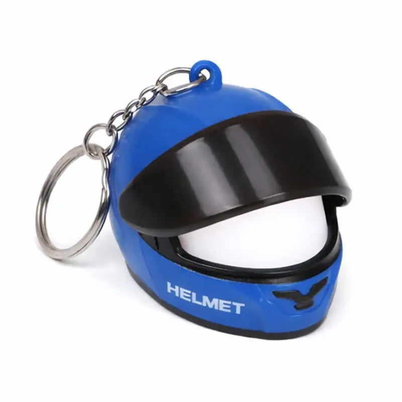 Cool Motorcycle Helmet Keychain with Light Creative Mini Helmet Key Chain for Bags, Keys, Night Warning Light