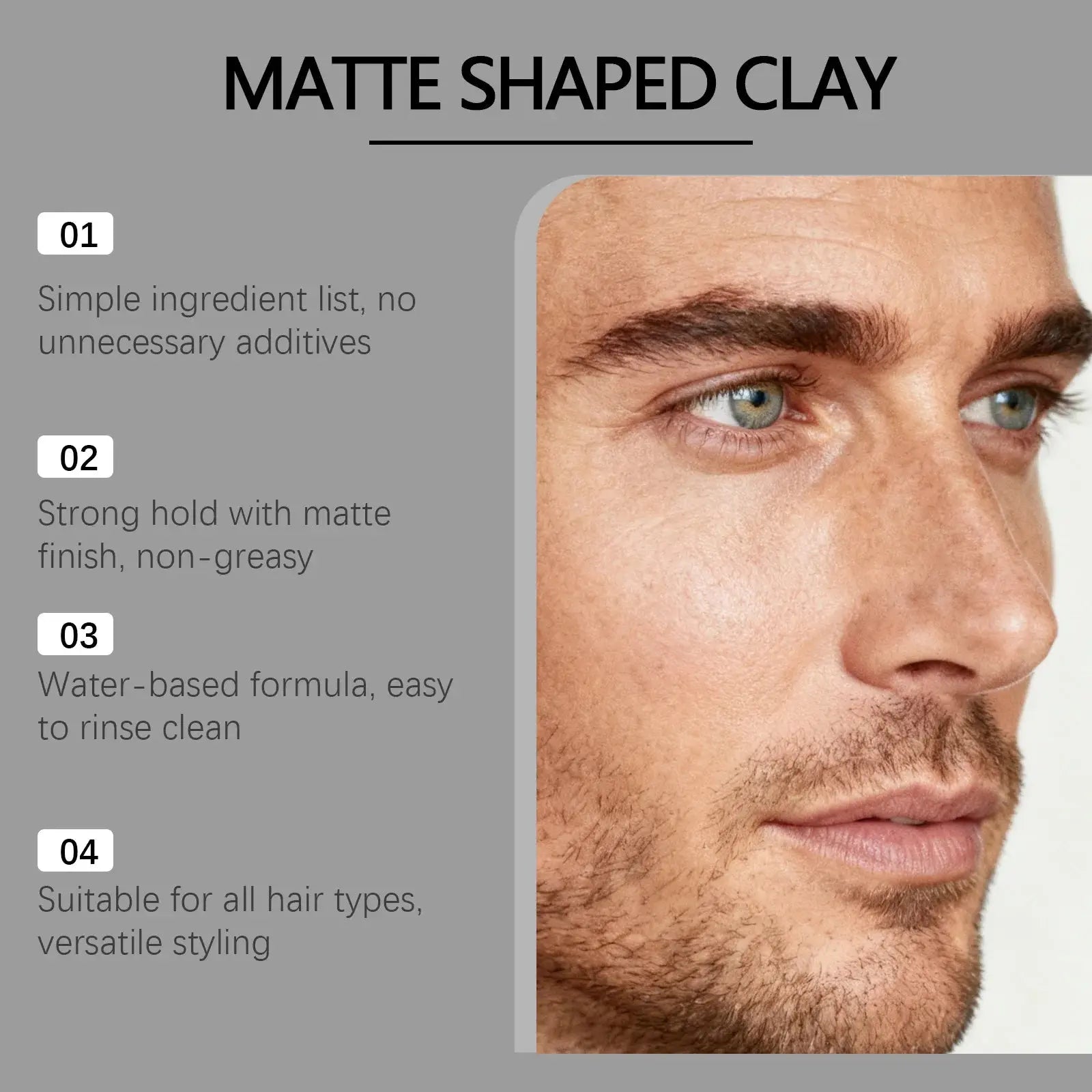 Matte Men's Hair Styling Gel Long Lasting Fluffy Enhancing Hairs Shape Reducing Frizz Non Greasy Texturizing Hair Styling Cream